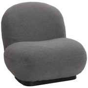 Πολυθρόνα Rosalie μπουκλέ ύφασμα σε ανθρακί απόχρωση με μαύρη βάση 85x82x77εκ 85x82x77 εκ.