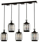 Φωτιστικό Οροφής - Ράγα 301AUR1275 80x8x85cm 5xE27 60W Black Opviq