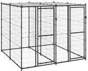 vidaXL Κλουβί Σκύλου Εξωτερικού Χώρου με Στέγαστρο 4,84 μ² από Ατσάλι