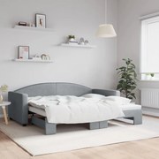 vidaXL Καναπές Κρεβάτι Συρόμενος Ανοιχτό Γκρι 90 x 190 εκ. Υφασμάτινος