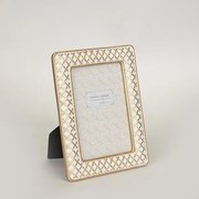 ΚΟΡΝΙΖΑ (10x15) ΠΟΛΥΡΕΣΙΝ ΛΕΥΚΗ - ΧΡΥΣΗ 14.5x19.5x1.5cm|756-12010