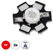 GloboStar® 73747 High Power Star LED - Υψηλής Ισχύος Star LED 3W DC 3.2V Κόκκινο Φ2 x Υ0.6cm - 2 Χρόνια Εγγύηση