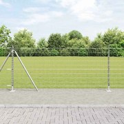 vidaXL Φράχτης με Στήλες. Ασημί 0.8 x 10 m Ατσάλι