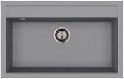Helika Quadro SQQ 103 Ένθετος Γρανιτένιος Νεροχύτης με Βαλβίδα Γραφίτη Μ79.5xΠ50.5cm Γκρί