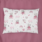 Βρεφική Μαξιλαροθήκη (35x45) Dimcol Cloudy Bear 582 White - Pink