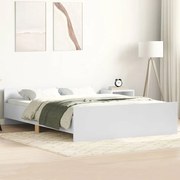 vidaXL Πλαίσιο Κρεβατιού με Κεφαλάρι &amp; Ποδαρικό Λευκό 150 x 200 εκ.