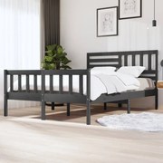 Πλαίσιο Κρεβατιού Γκρι 150 x 200 εκ. Μασίφ Ξύλο King Size 3101160