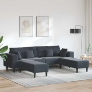 vidaXL Βελούδινος καναπές 3 pcs Σκούρο Γκρι 208 εκ. Βελούδο
