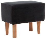 Artekko Zumrut Σκαμπώ Υφασμάτινο Μαύρο με Ξύλινα Πόδια (50x30x42)cm Artekko 783-7199