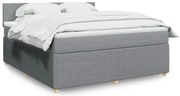 vidaXL Κρεβάτι Boxspring με Στρώμα Ανοιχτό Γκρι 180x200 εκ. Υφασμάτινο