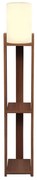 Φωτιστικό δαπέδου Verma I Megapap E27 Mdf/ύφασμα Pvc χρώμα καρυδί - κρεμ 18,5x18,5x142εκ.-GP029-0139,1