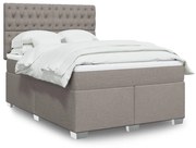 Κρεβάτι Boxspring με Στρώμα Taupe 160x200 εκ. Υφασμάτινο