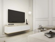Lh-homefurniture Κρεμαστό έπιπλο τηλεόρασης ORO λευκό 135x30x32cm P_ORO_STVb