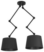 Κρεμαστό Φωτιστικό Σπαστή Ανάρτηση max88,5xHmax129cm Δίφωτο 2xE27 Ύφασμα-Μαύρο Eglo Pistunio 390113