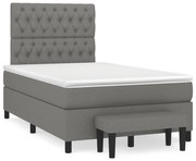 ΚΡΕΒΑΤΙ BOXSPRING ΜΕ ΣΤΡΩΜΑ ΣΚΟΥΡΟ ΓΚΡΙ 120X190 ΕΚ ΥΦΑΣΜΑΤΙΝΟ 3270377