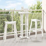 vidaXL Σετ Μπαρ Κήπου 3 pcs Λευκό HDPE