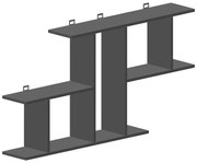 Ραφιέρα τοίχου Vertoura pakoworld σε ανθρακί απόχρωση 116x18.5x60cm