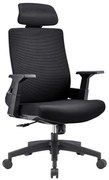 Πολυθρόνα Γραφείου Bf8900 Διευθυντή Mesh - Ύφασμα Μαύρο . Διάσταση: 64x66x116/128cm