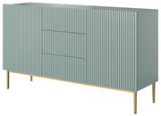 Μπουφές Niki 150x85x45cm με 3 συρτάρια, Μπλε ματ / χρυσά πόδια - BOG4589