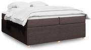 vidaXL Κρεβάτι Boxspring με Στρώμα Σκούρο Καφέ 200x200 εκ. Υφασμάτινο
