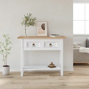 Τραπέζι Κονσόλα Μεξικ. Corona Λευκό 90x34,5x73 εκ. Ξύλο Πεύκου - Λευκό