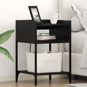 vidaXL Κομοδίνο με ράφι Μαύρη δρυς 40 x 40 x 61 εκ Επεξεργασμένο ξύλο