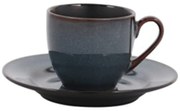 Φλυτζάνι Καφέ Με Πιατάκι PortoFino 25.052.17 100ml Blue Cryspo Trio Clay