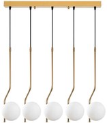 Φωτιστικό Οροφής - Ράγα Tulip 521SHN3471 80x15x110cm 5xE14 40W Gold Opviq