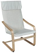 WOODWELL Ε7150,1HAMILTON Πολυθρόνα Σαλονιού - Καθιστικού, Σημύδα - Ύφασμα Άσπρο 59x80x93cm Ε7150,1