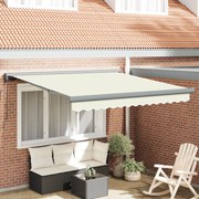 vidaXL Χειροκίνητη ανασυρόμενη τέντα κρεμ 300x250 εκ.