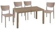 Τραπεζαρία Explore-Ignite σετ 5τεμ PP cappuccino 150x90x73,5εκ. Υλικό: PP 253-000061