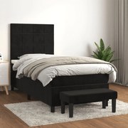 Κρεβάτι Boxspring με Στρώμα Μαύρο 90x190 εκ. Βελούδινο 3137817