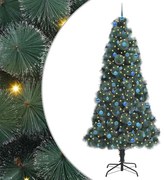 vidaXL Τεχνητό Προφωτισμένο Χριστουγεννιάτικο Δέντρο με Σετ Μπαλών