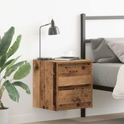 vidaXL Κομοδίνο Επιτοίχιο Όψη Παλαιού Ξύλου 38x34x40 εκ.