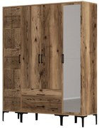 Ντουλάπα Τετράφυλλη Kumsal 845HCT5467 160x47,5x201,4cm Walnut Τετράφυλλη