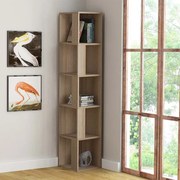 Βιβλιοθήκη γωνιακή Piano Megapap χρώμα φυσικό οξιάς 31,4x31,4x158,9εκ.
