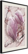 Αφίσα - Magnolia on Marble Background - 40x60 - Μαύρο - Με πασπαρτού