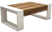 Τραπέζι Σαλονιού Venus 845HCT2818 102x60x37,6cm Walnut-White