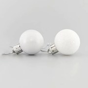 Eurolamp Μπάλα Πλαστική Φ3cm Σετ 27τμχ (9 Περλέ-18 Glitter) Λευκό 600-42643