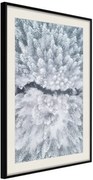 Αφίσα - Winter Forest From a Bird's Eye View - 40x60 - Μαύρο - Με πασπαρτού