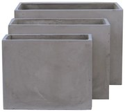 WOODWELL Ε6301,SFLOWER POT-2  Set 3 τεμαχίων Cement Grey 50x20x40 - 60x30x45 - 70x40x50 Ε6301,S