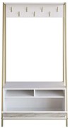 Έπιπλο Εισόδου Devin 788DEC4016 94x35,3x180cm Marble Effect White-Gold Μοριοσανίδα, Μέταλλο