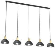 Κρεμαστό Φωτιστικό Οροφής 5xE14 116cm Moto Emibig -1386/5-Μαύρο-Χρυσό 1386/5
