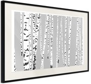 Αφίσα - Birch Wood  - 60x40 - Μαύρο - Με πασπαρτού