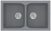Sanitec Classic 336 Metallic Silver Ένθετος Νεροχύτης 90cm