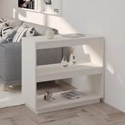 vidaXL Βιβλιοθήκη Λευκή 80 x 35 x 71 εκ. από Μασίφ Ξύλο Πεύκου
