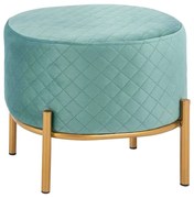 Σκαμπό Sinta HM8638.07 42x42x38Υcm Pistachio-Gold Metal, Fabric