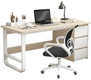 Γραφείο ArteLibre MERGELLUS Sonoma/Λευκό MDF/Μέταλλο 120x50x74cm