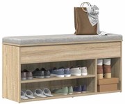 Πάγκος παπουτσιών vidaXL Sonoma Oak 102x30,5x45 cm Κατασκευασμένο ξύλο