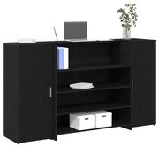 vidaXL Γραφείο υποδοχής Μαύρο Δρυς 180x50x103,5 εκ. Επεξεργασμένο Ξύλο